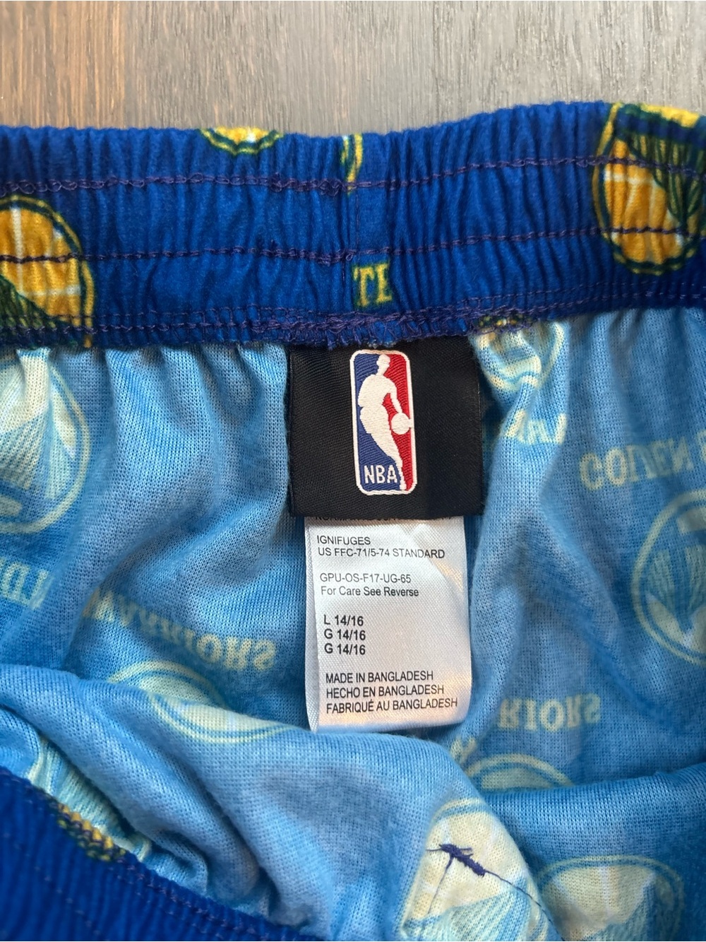 NBA Golden State Warriors Blue and Yellow Pajama Pants - Picture 4 of 4
